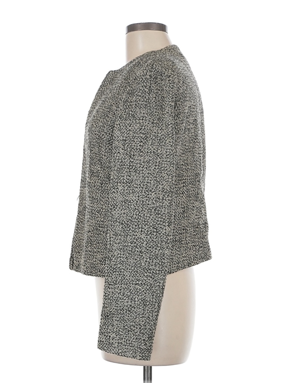Brooks Brothers Gray Tweed Collarless Women's Blazer